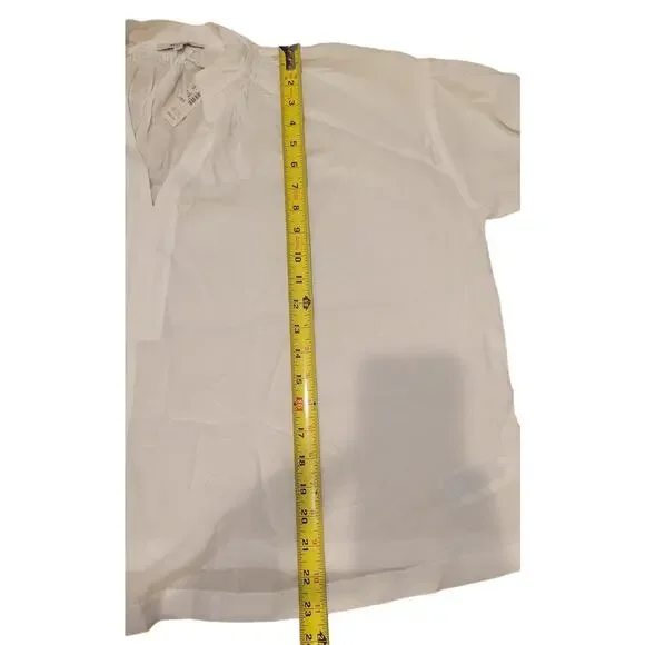 NWT Madewell Shirred Long-Sleeve Top Size Small White - Picture 7 of 8